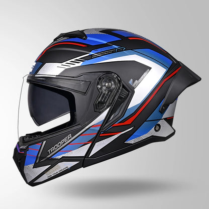 TROOPER D4 RACE DECOR MATT BLACK / RED & BLUE