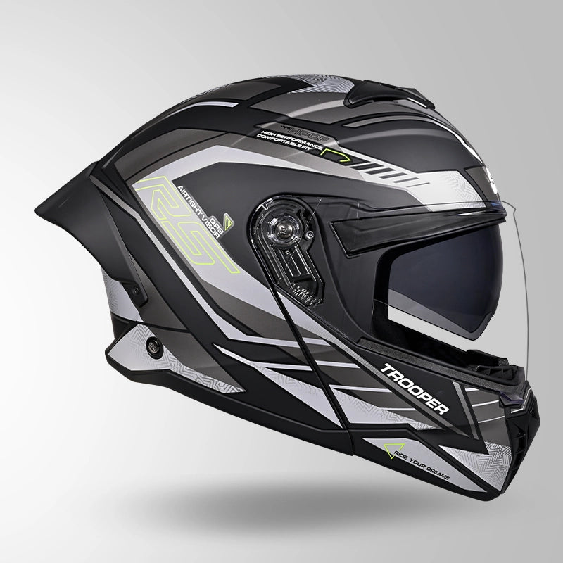 TROOPER D4 RACE DECOR MATT BLACK / YELLOW & GREY