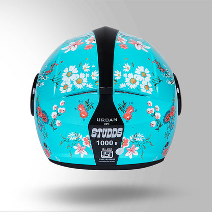 URBAN SUPER D2 DECOR MATT BLUE WITH FLOWER GRAPHICS